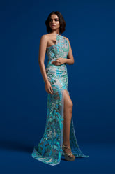Structured Sequined Gown