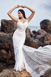 White Net Lace Bridal Gown