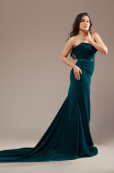 Strapless Mermaid Velvet Gown
