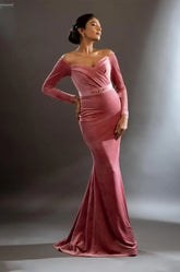 Blush Pink Suede Gown