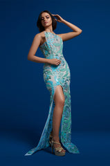 Structured Sequined Gown