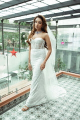 Netlace Mermaid Gown with Bustier Bodice