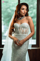 Netlace Mermaid Gown with Bustier Bodice