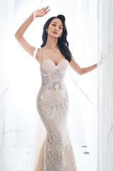 Blush sequins gown