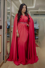 Hot Pink Draped gown