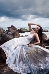 White Net Lace Bridal Gown